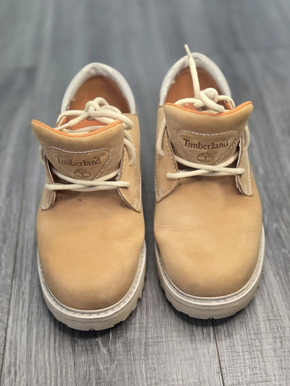 Timberland 59006 Wheat Nubuck Leather Rugged Oxford Shoes Men’s 8W Tan Lug Sole